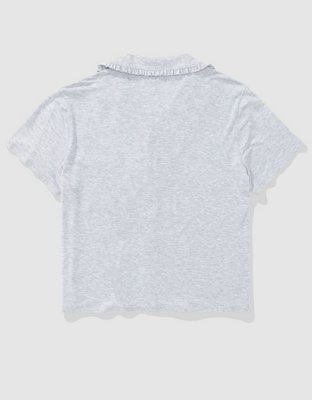 Aerie Real Soft® Camisa de Pijama con Volantes