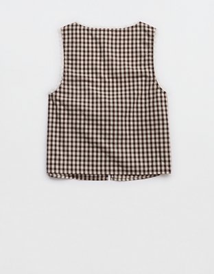 Aerie Off-Duty Poplin Tie Front Tank Top