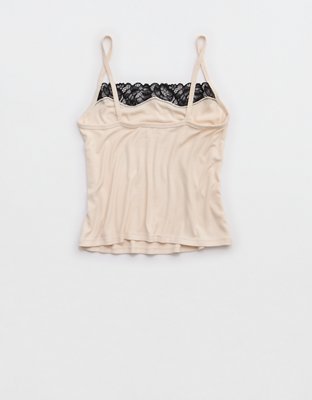 Aerie Real Soft® Top sin mangas en punto elástico