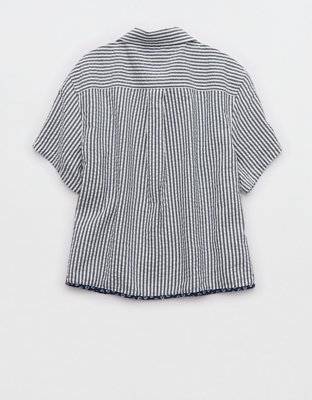 Aerie Seersucker Short Sleeve Top