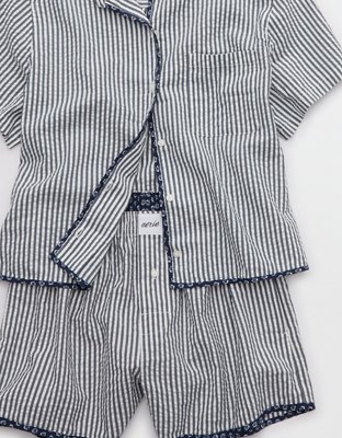 Aerie Seersucker Short Sleeve Top