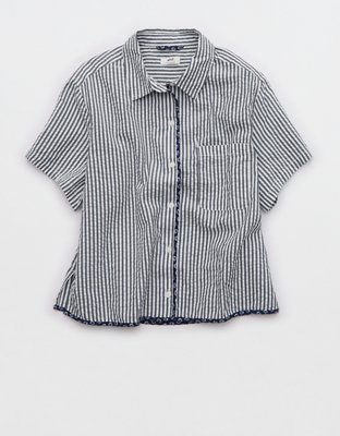 Aerie Seersucker Short Sleeve Pajama Top | Aerie