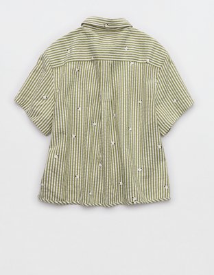 Aerie Seersucker Short Sleeve Pajama Top
