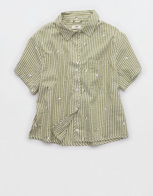 Aerie Seersucker Short Sleeve Top