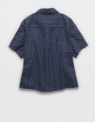 Aerie Seersucker Short Sleeve Top
