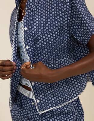 Aerie Seersucker Short Sleeve Top