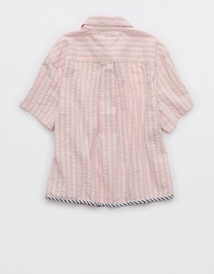 Aerie Seersucker Short Sleeve Top