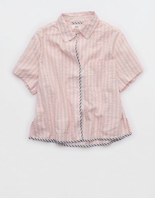 Aerie Seersucker Short Sleeve Top