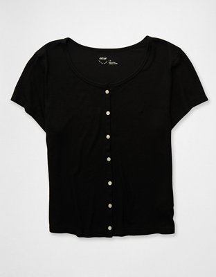 Aerie Real Soft® Ribbed Short Sleeve Cardigan