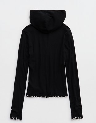 Aerie Pointelle Long Sleeve Hoodie