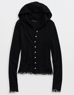 Aerie Pointelle Long Sleeve Hoodie