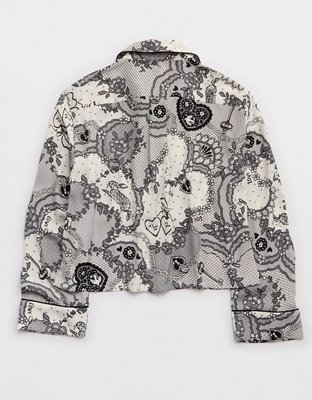 Aerie Satin Long Sleeve Top