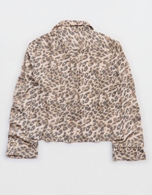 Aerie Satin Long Sleeve Top