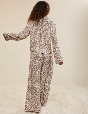 Aerie Satin Cropped Long Sleeve Top