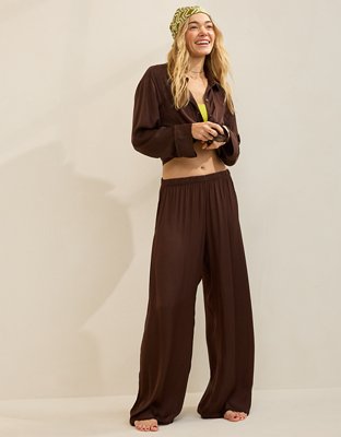 Aerie Satin Long Sleeve Top