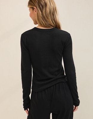 Aerie Pointelle Long Sleeve Top