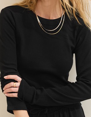 Aerie Pointelle Long Sleeve Top