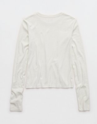 Aerie Pointelle Long Sleeve Top