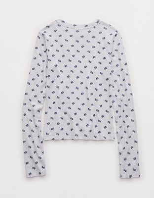 Aerie Pointelle Long Sleeve Top