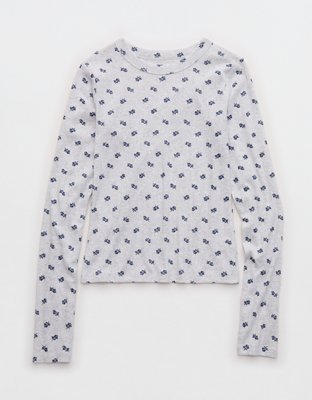 Aerie Pointelle Long Sleeve Top