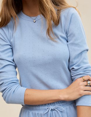 Aerie Pointelle Long Sleeve Top