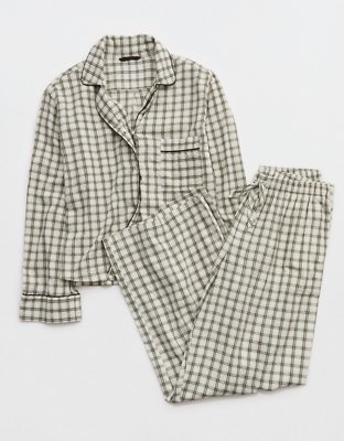 Chemise à manches longues en seersucker OVERSLEPT d’Aerie