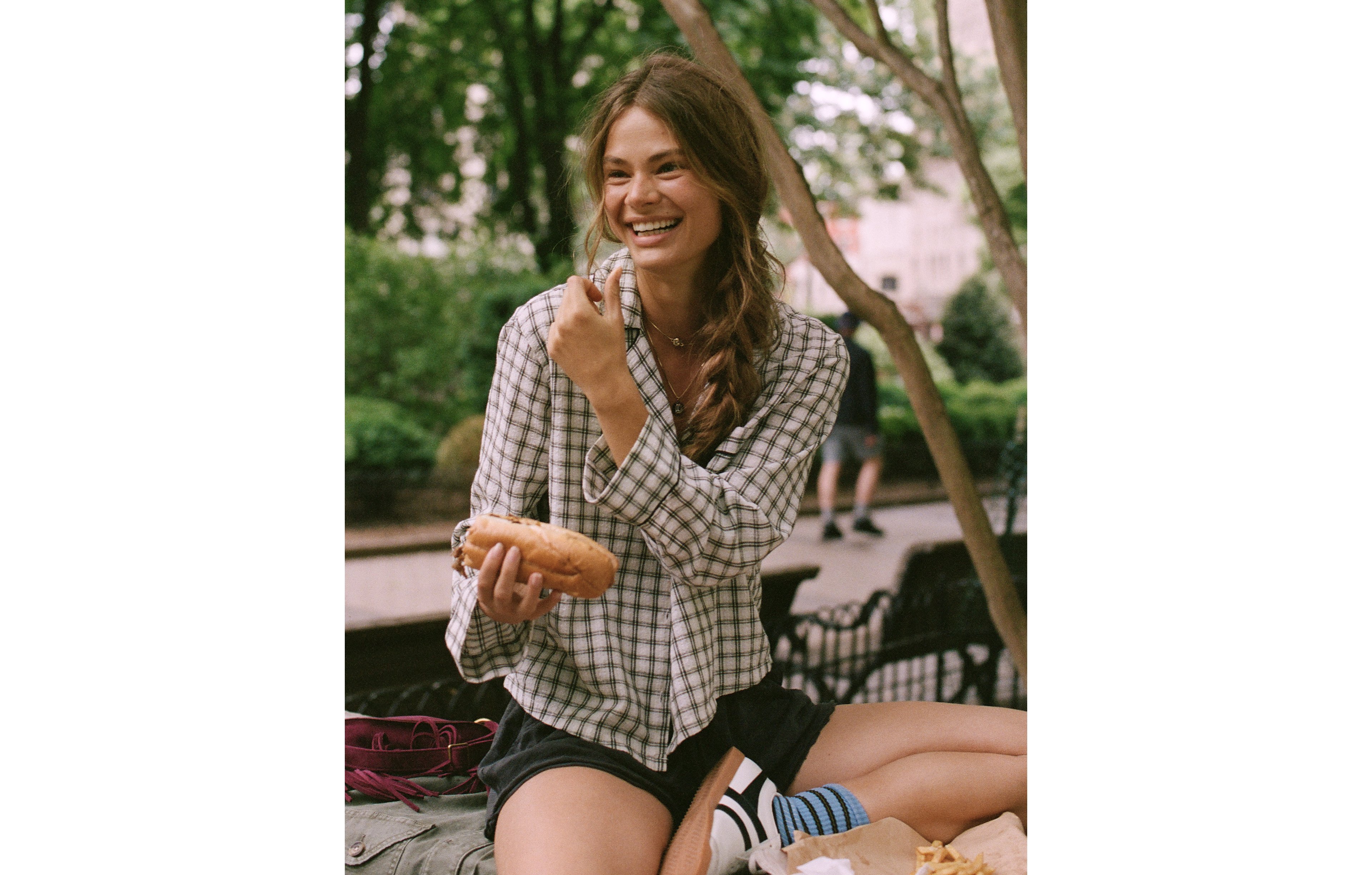 Aerie Seersucker Long Sleeve Shirt