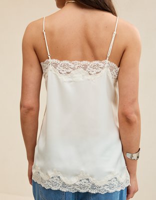 Женский топ Aerie Liquid Satin Tunic Tank, цвет: Натуральный — фото 3