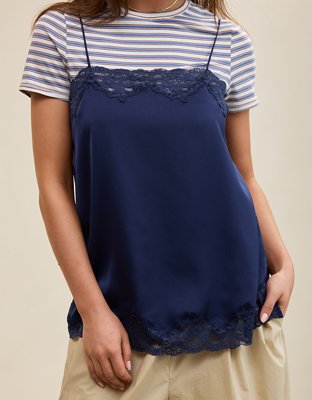 OVERSLEPT by Aerie Liquid Satin Tunic Tank | Aerie