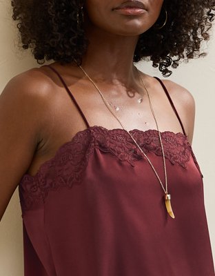 OVERSLEPT by Aerie Liquid Satin Tunic Tank