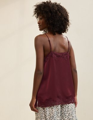 OVERSLEPT by Aerie Liquid Satin Tunic Tank