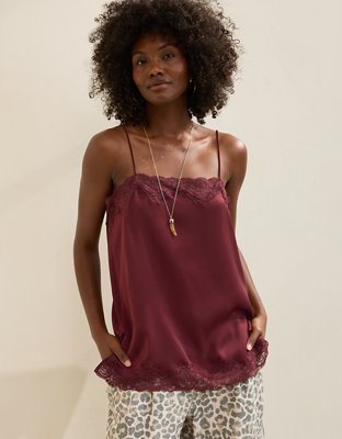 OVERSLEPT by Aerie Liquid Satin Tunic Tank | Aerie