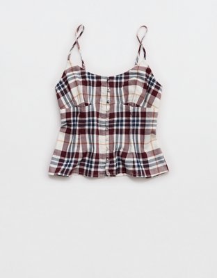 OVERSLEPT by Aerie Flannel Tank