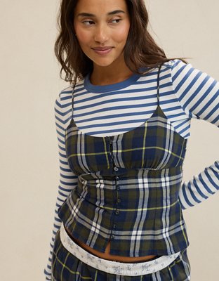 OVERSLEPT by Aerie Flannel Tank