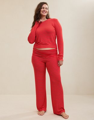 Женский топ Aerie Real Soft® Rib Long Sleeve, цвет: Яркий красный — фото 4