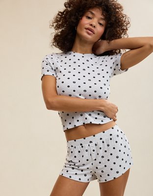 Женская футболка Aerie Real Soft Rib Baby Tee, цвет: Светлый меланжевый серый — фото 4