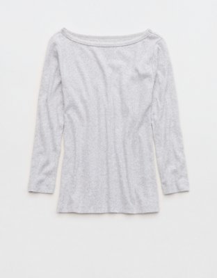 OVERSLEPT by Aerie Pointelle 3/4 Sleeve Top