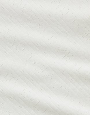 OVERSLEPT by Aerie Pointelle Elbow Sleeve Top
