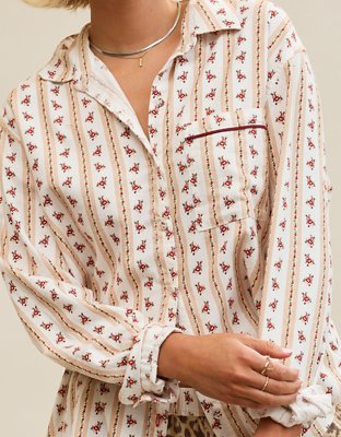 Aerie Checked Out Flannel Oversized Top