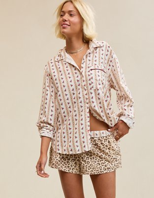 Aerie Checked Out Flannel Oversized Top