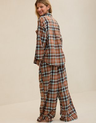 Aerie Checked Out Flannel Oversized Top