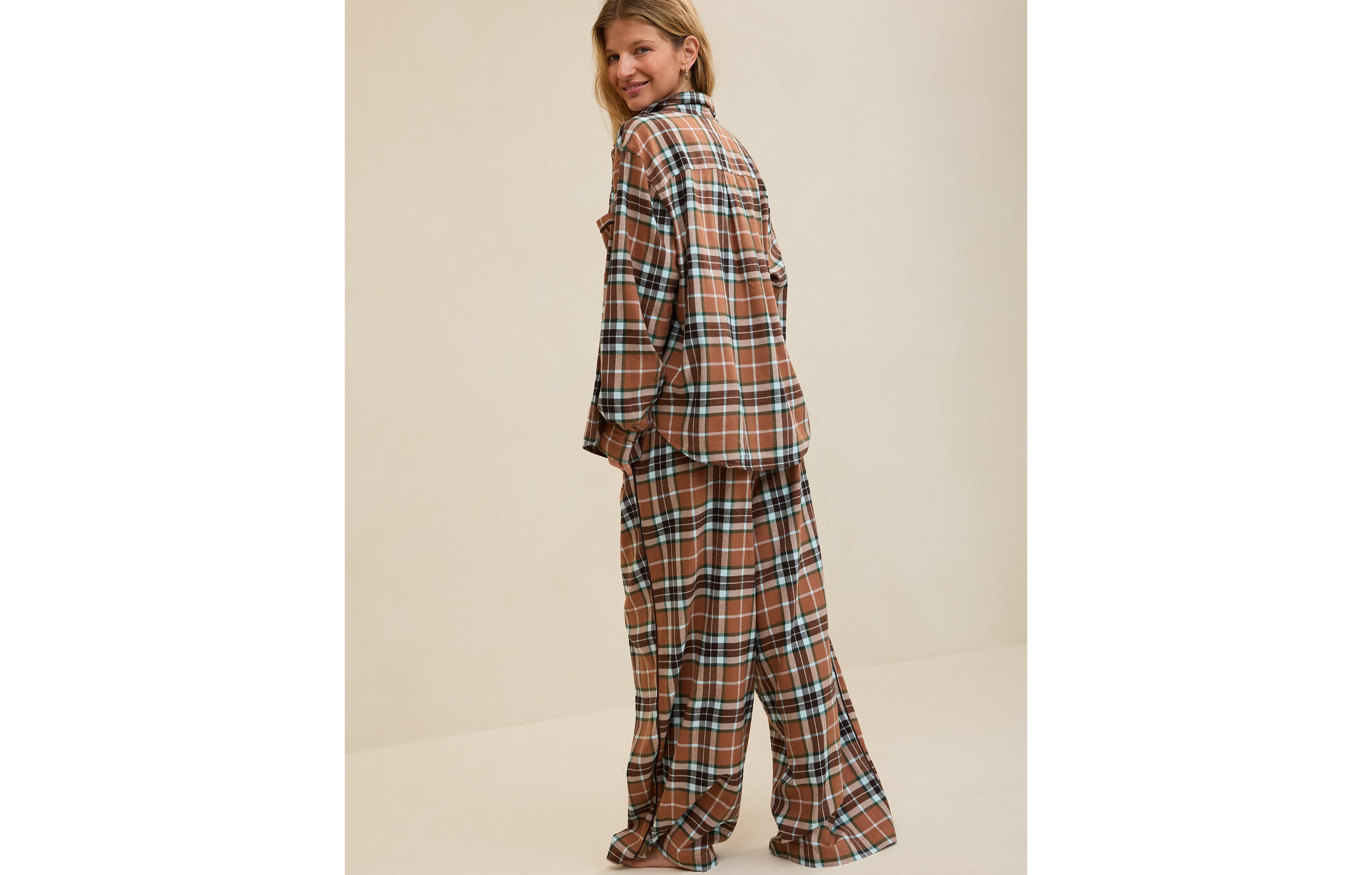 Aerie Checked Out Flannel Oversized Top