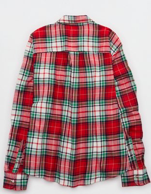 Aerie Checked Out Flannel Oversized Top