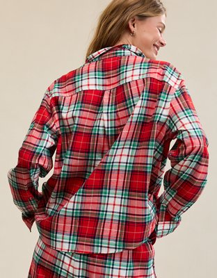 Aerie Checked Out Flannel Oversized Top