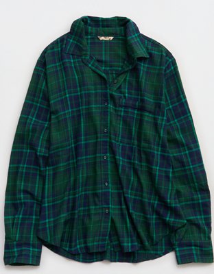 Aerie Checked Out Flannel Oversized Top