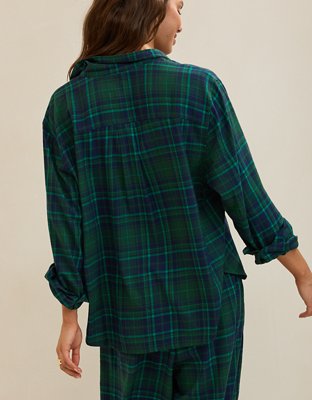 Aerie Checked Out Flannel Oversized Top