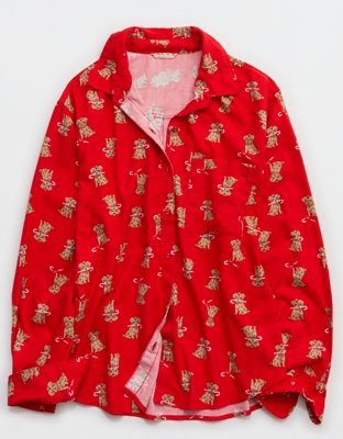 Aerie Checked Out Flannel Oversized Top