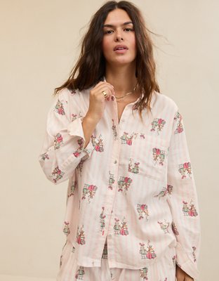 Aerie Checked Out Flannel Cindy Lou Oversized Top