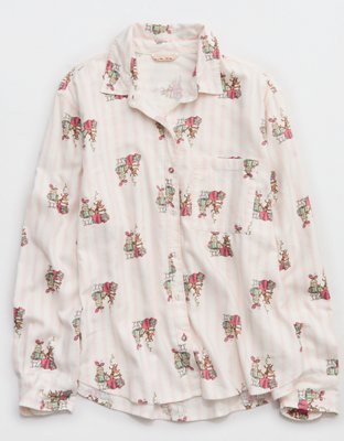 Aerie Checked Out Flannel Oversized Top
