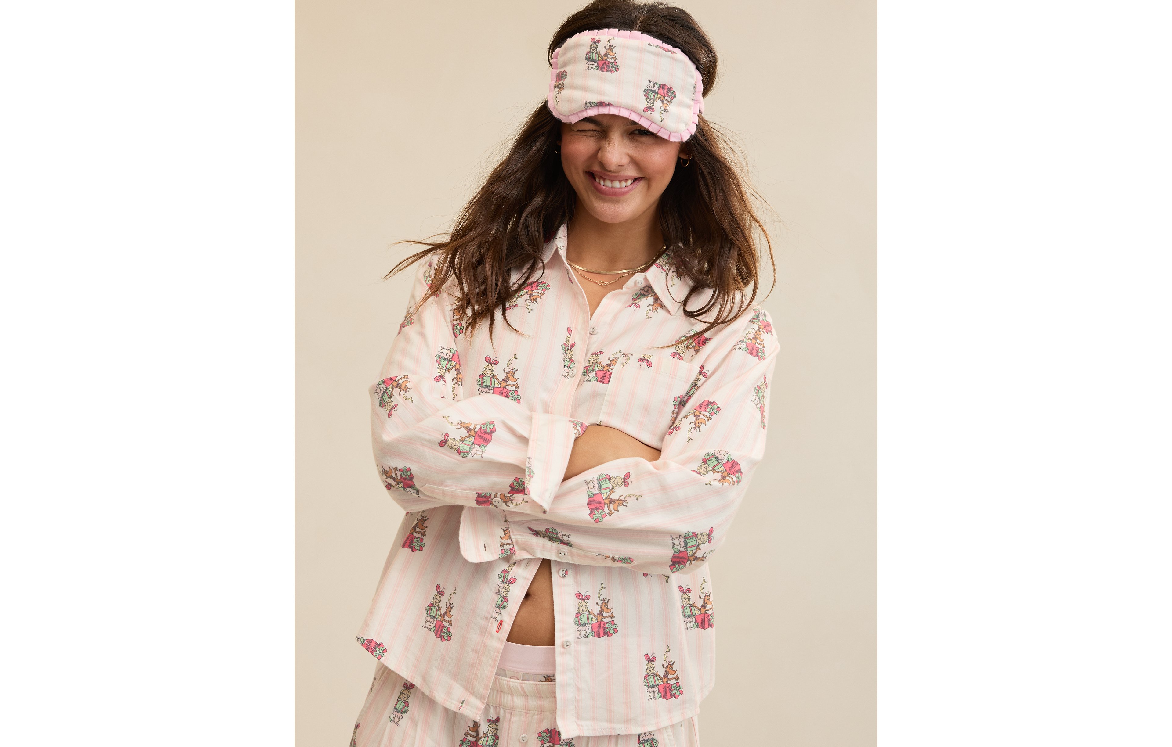 Aerie Checked Out Flannel Cindy Lou Oversized Top